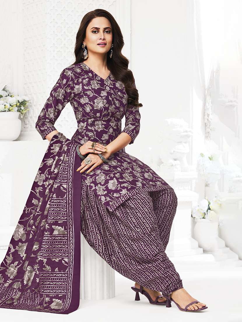Women Printed Unstitched Suit Set - 22522569 -  Standard Image - 2
