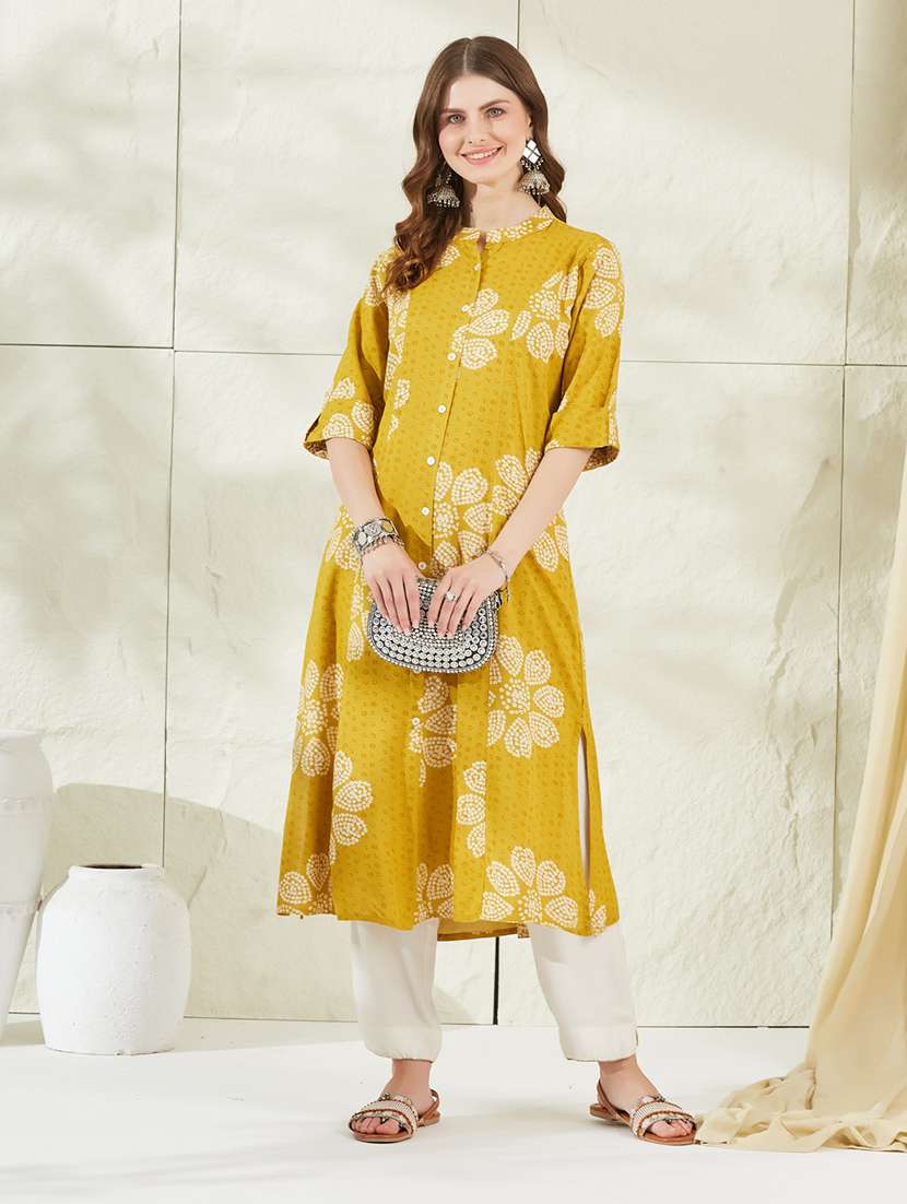 women printed short sleeves a-line kurta  - 22522578 -  Standard Image - 2