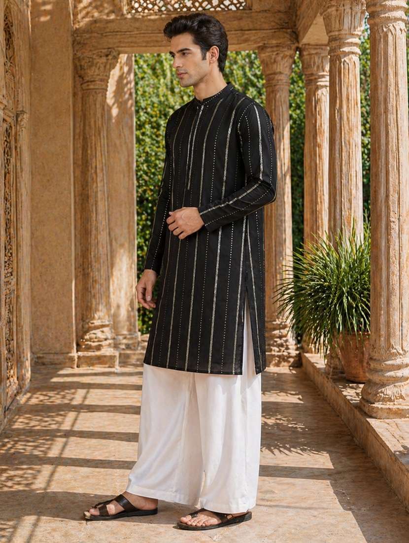 Men Embroidered Mandarin Neck Kurta Pyjama Set - 22522628 -  Standard Image - 2