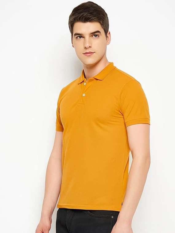 men solid short sleeves polo t-shirt