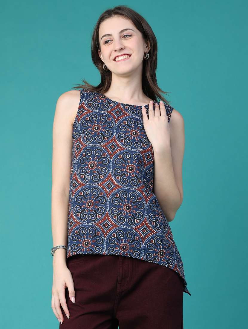 Women Printed Sleeveless Regular Top - 22522878 -  Standard Image - 2