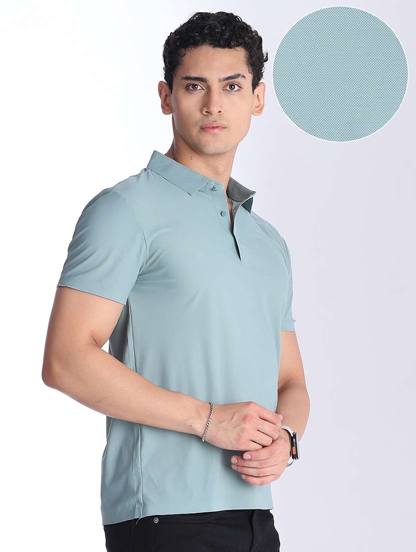 men solid short sleeve slim fit polo t-shirt - 22523198 -  Standard Image - 2