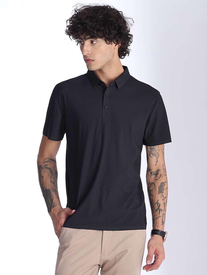 men solid short sleeve regular fit polo t-shirt - 22523199 -  Standard Image - 2