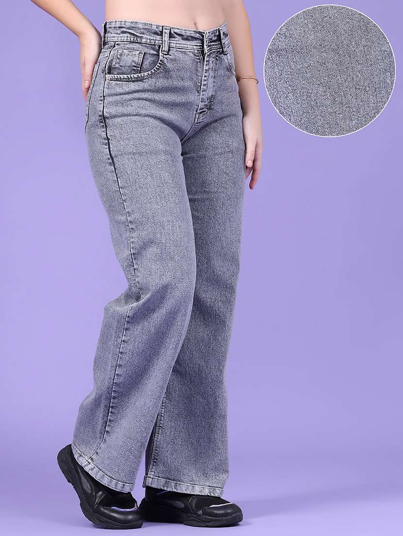 women washed high rise straight jeans - 22523306 -  Standard Image - 2