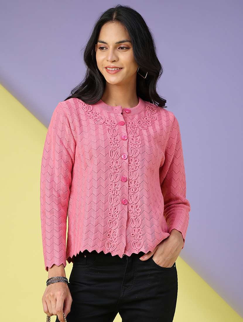 Pink Cotton Cardigan - 22523906 -  Standard Image - 2