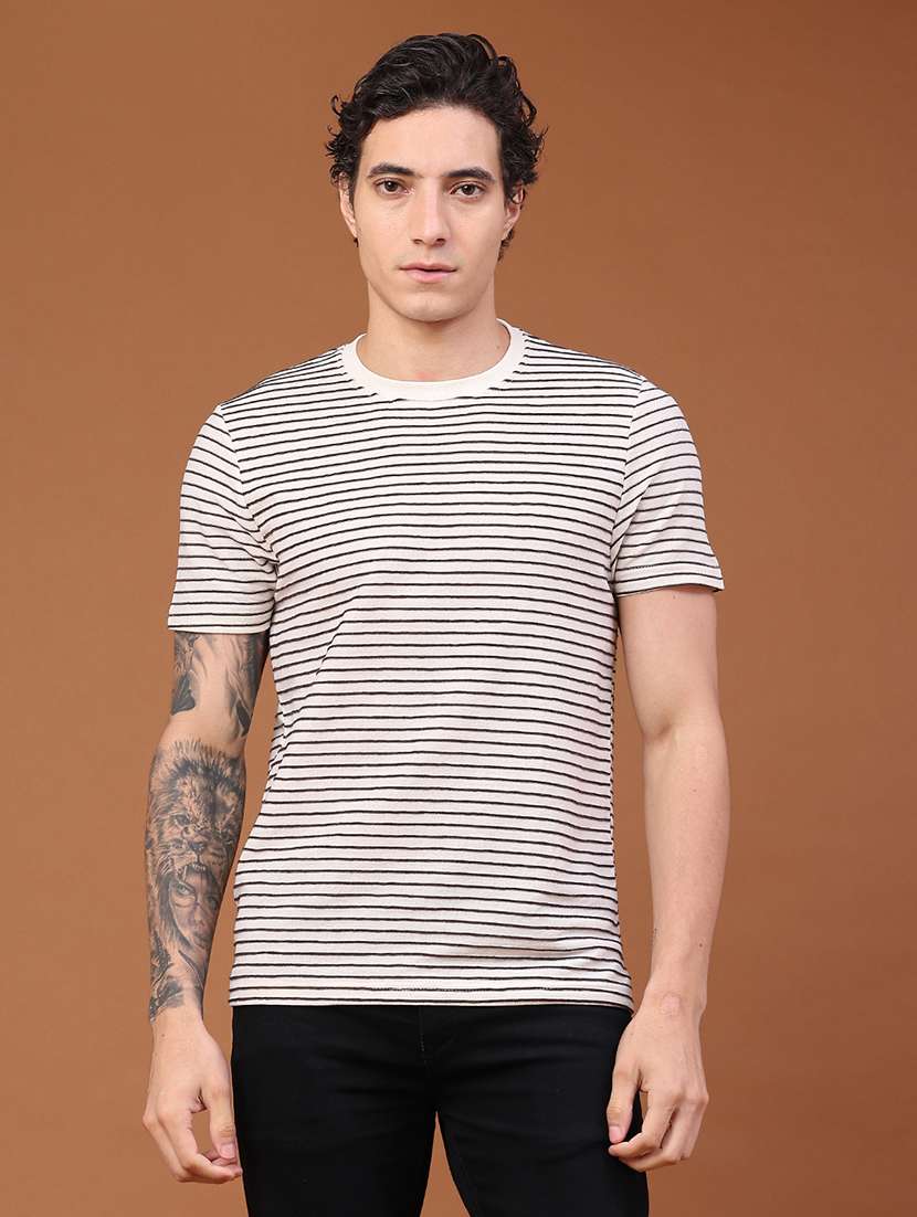 Men Striped Short Sleeve Slim Fit T-shirt - 22524008 -  Standard Image - 2