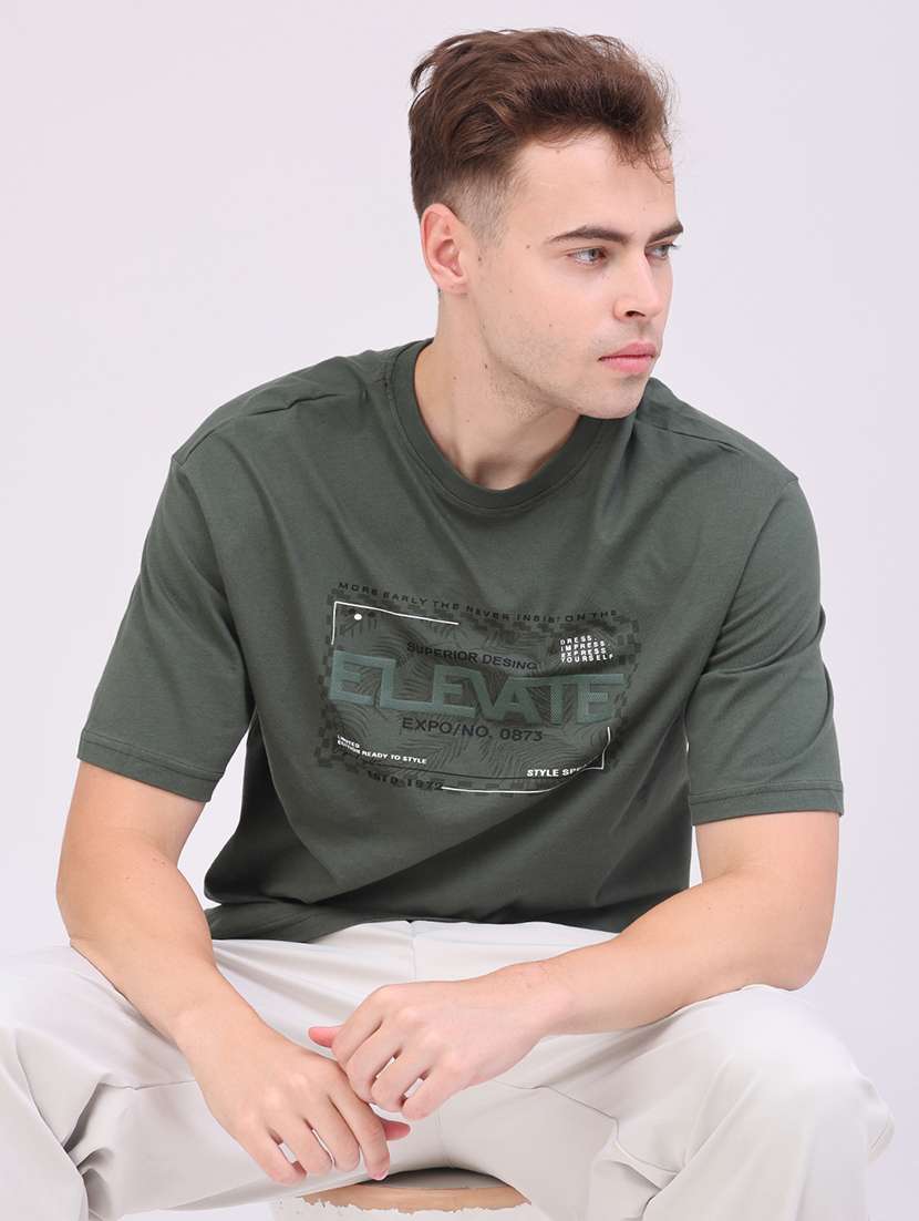 men typographic short sleeve regular fit t-shirt
