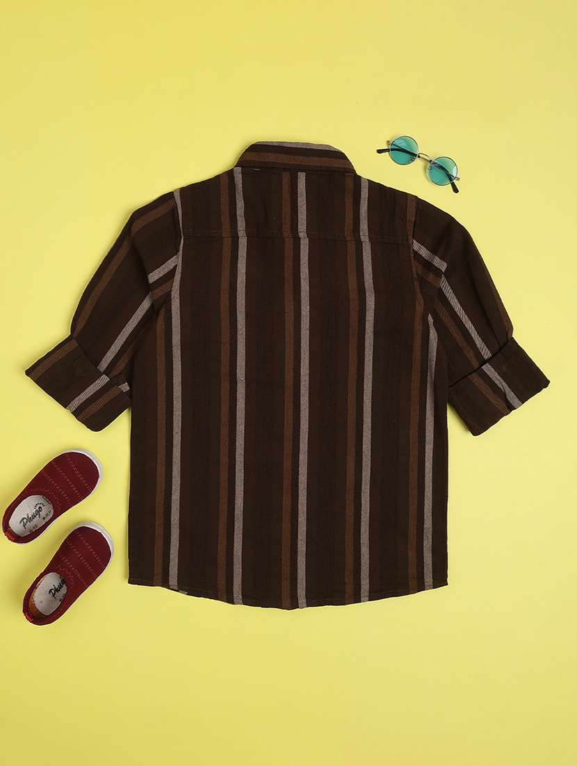 boys striped long sleeves regular fit shirt - 22524211 -  Standard Image - 2