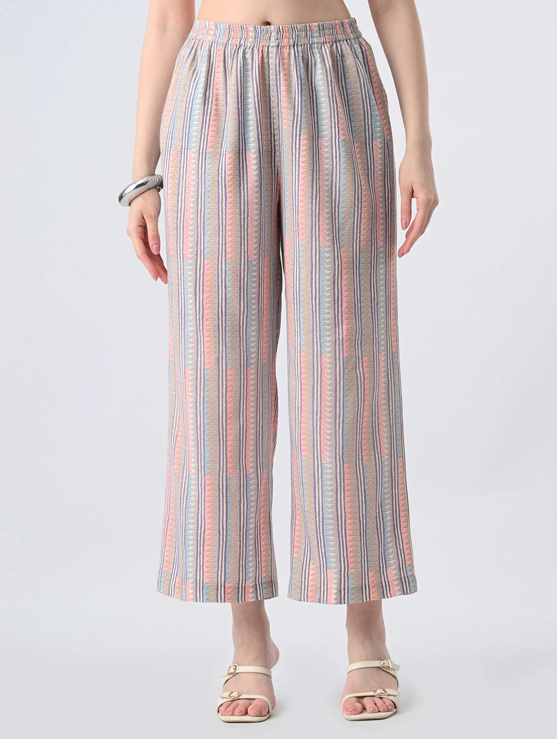 women printed mid rise palazzo