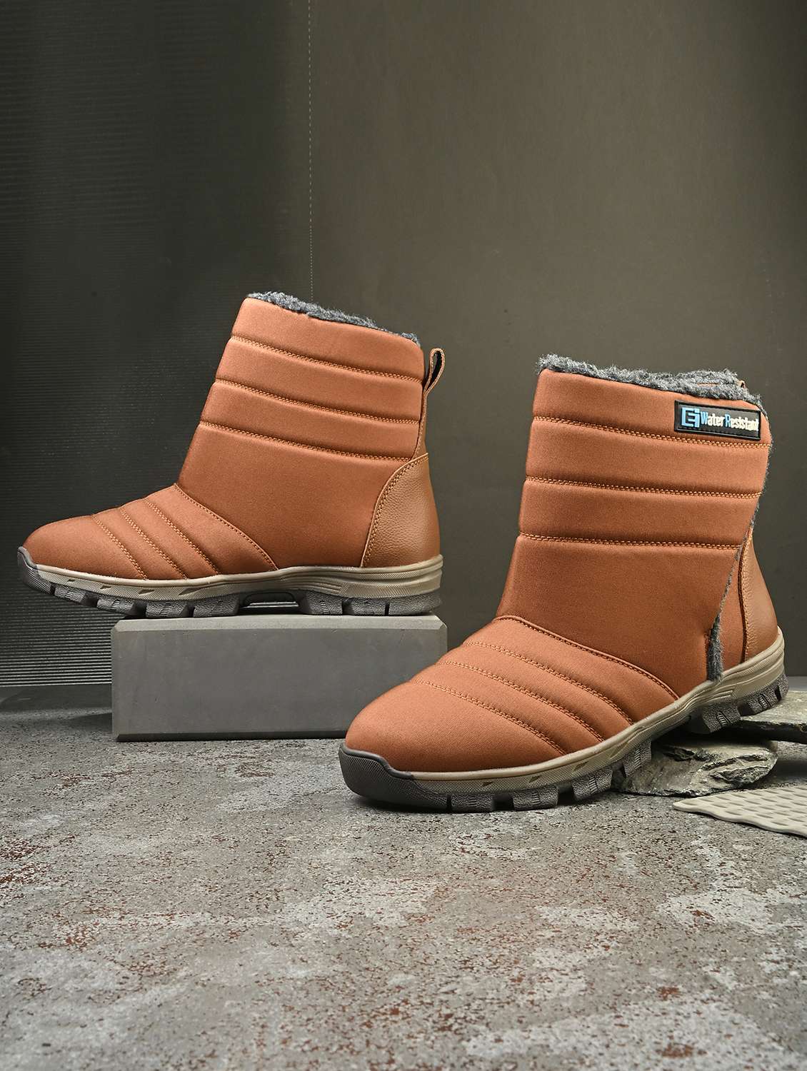 men tan winter shoes boot