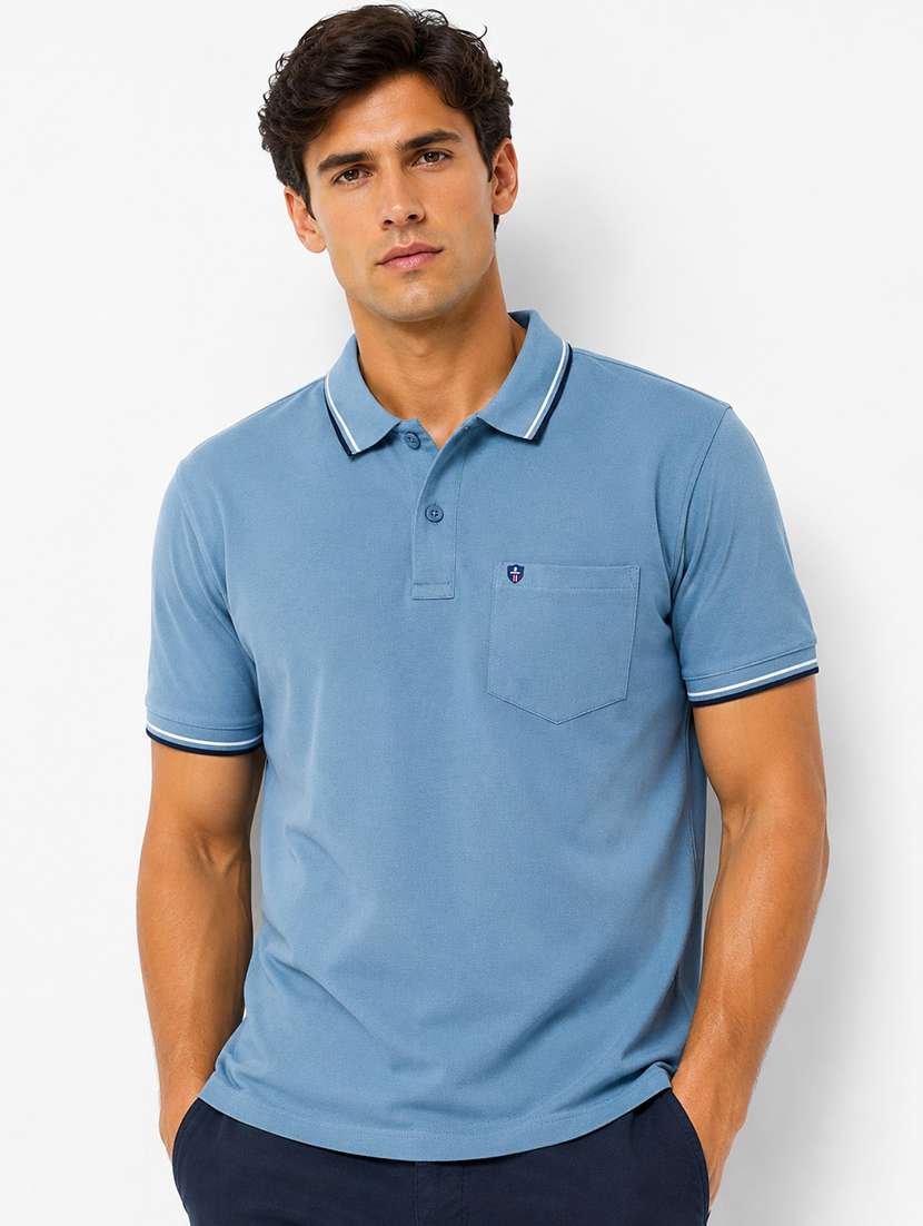 men solid short sleeve regular fit polo t-shirt