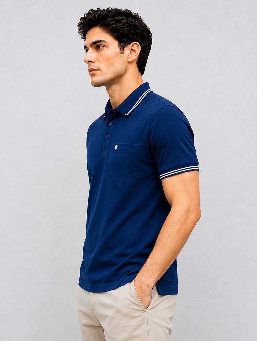 men solid short sleeve regular fit polo t-shirt - 22526634 -  Standard Image - 2