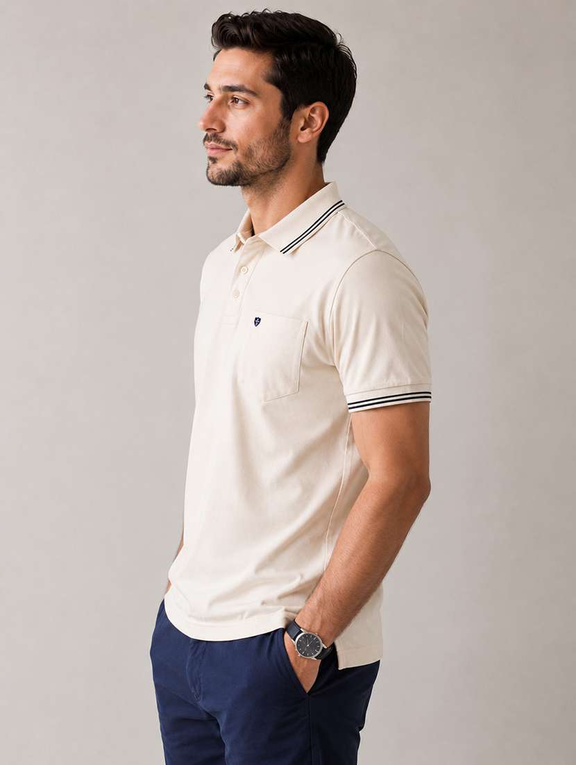 men solid short sleeve regular fit polo t-shirt - 22526636 -  Standard Image - 2