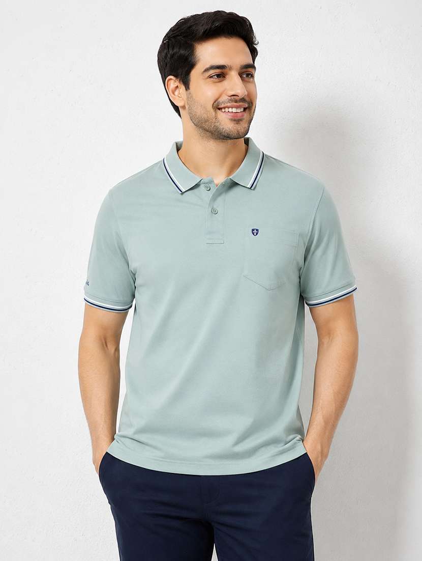men solid short sleeve regular fit polo t-shirt