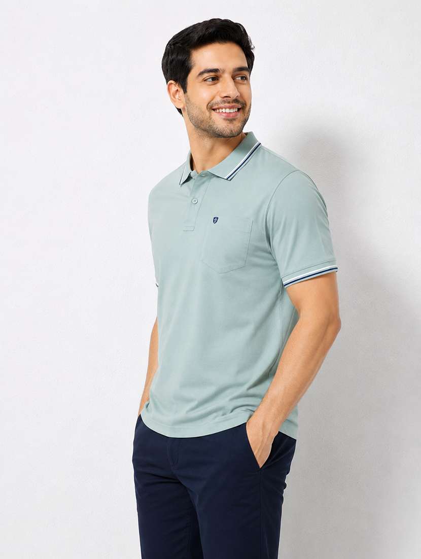 men solid short sleeve regular fit polo t-shirt - 22526637 -  Standard Image - 2