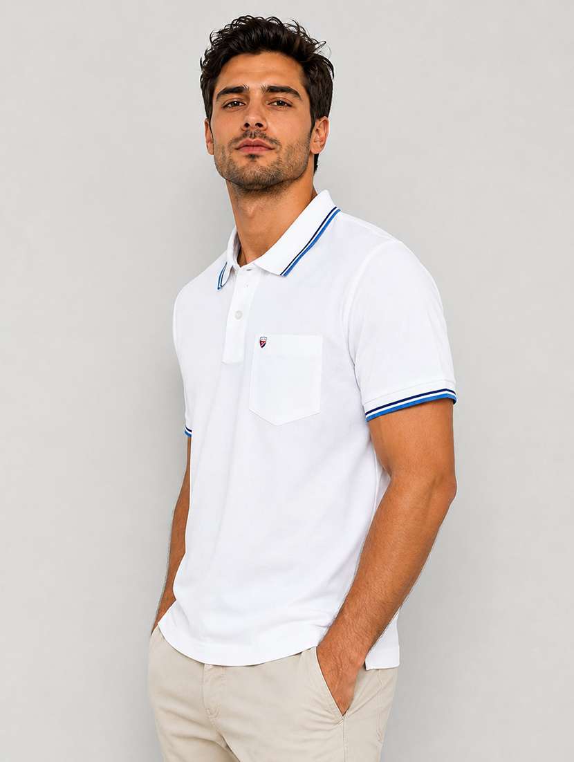 men solid short sleeve regular fit polo t-shirt - 22526638 -  Standard Image - 2
