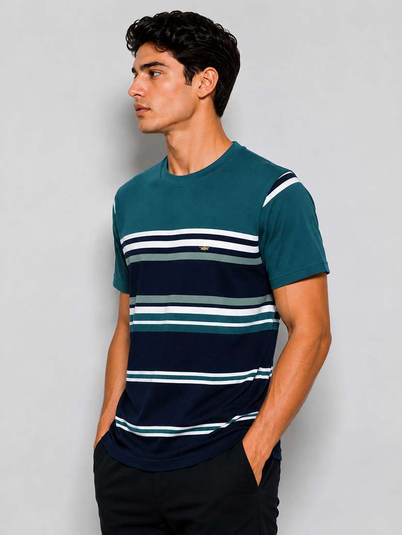 men striped short sleeve regular fit t-shirt - 22526649 -  Standard Image - 2