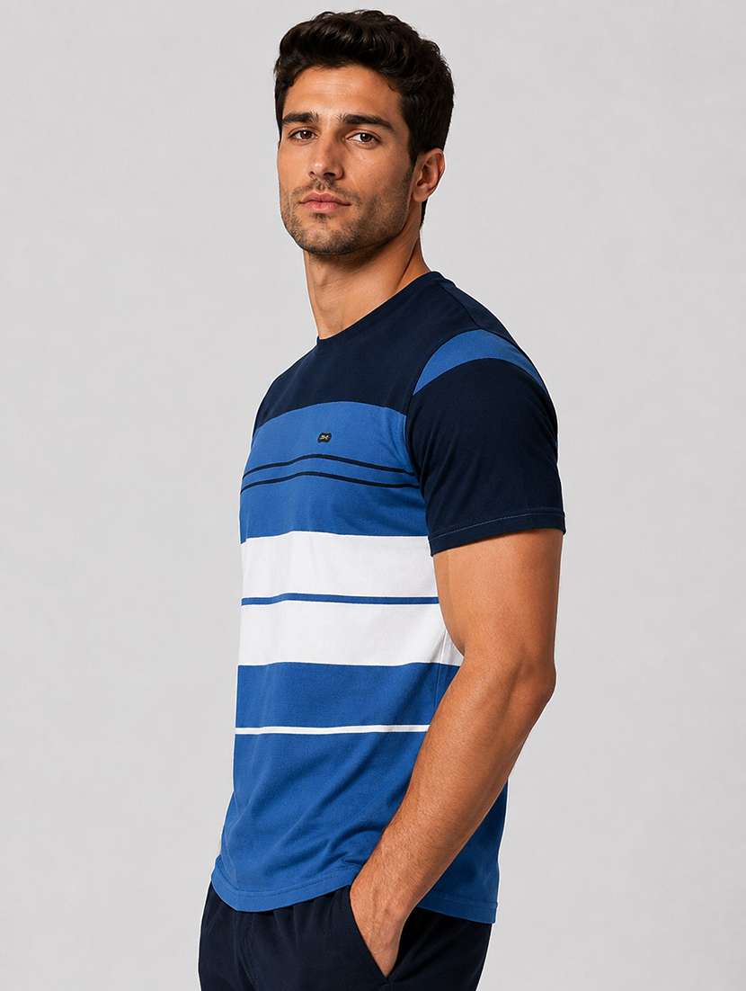 men striped short sleeve regular fit t-shirt - 22526650 -  Standard Image - 2