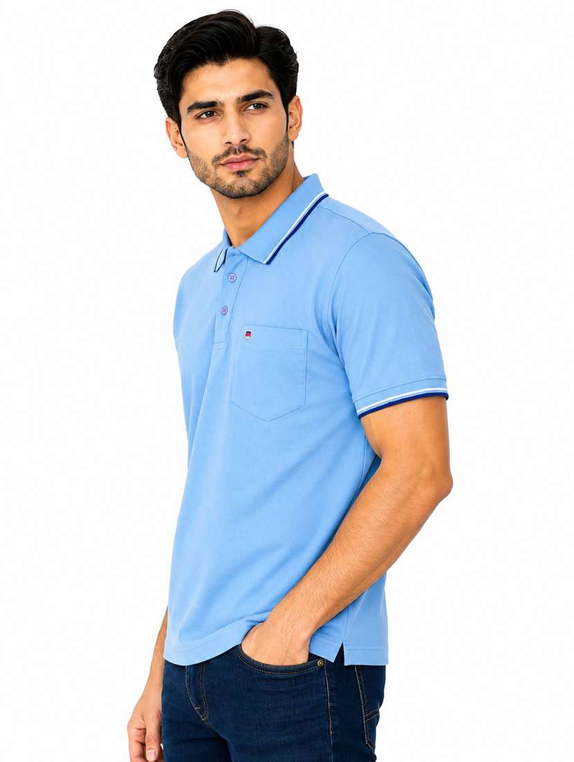 men solid short sleeve regular fit polo t-shirt - 22526651 -  Standard Image - 2