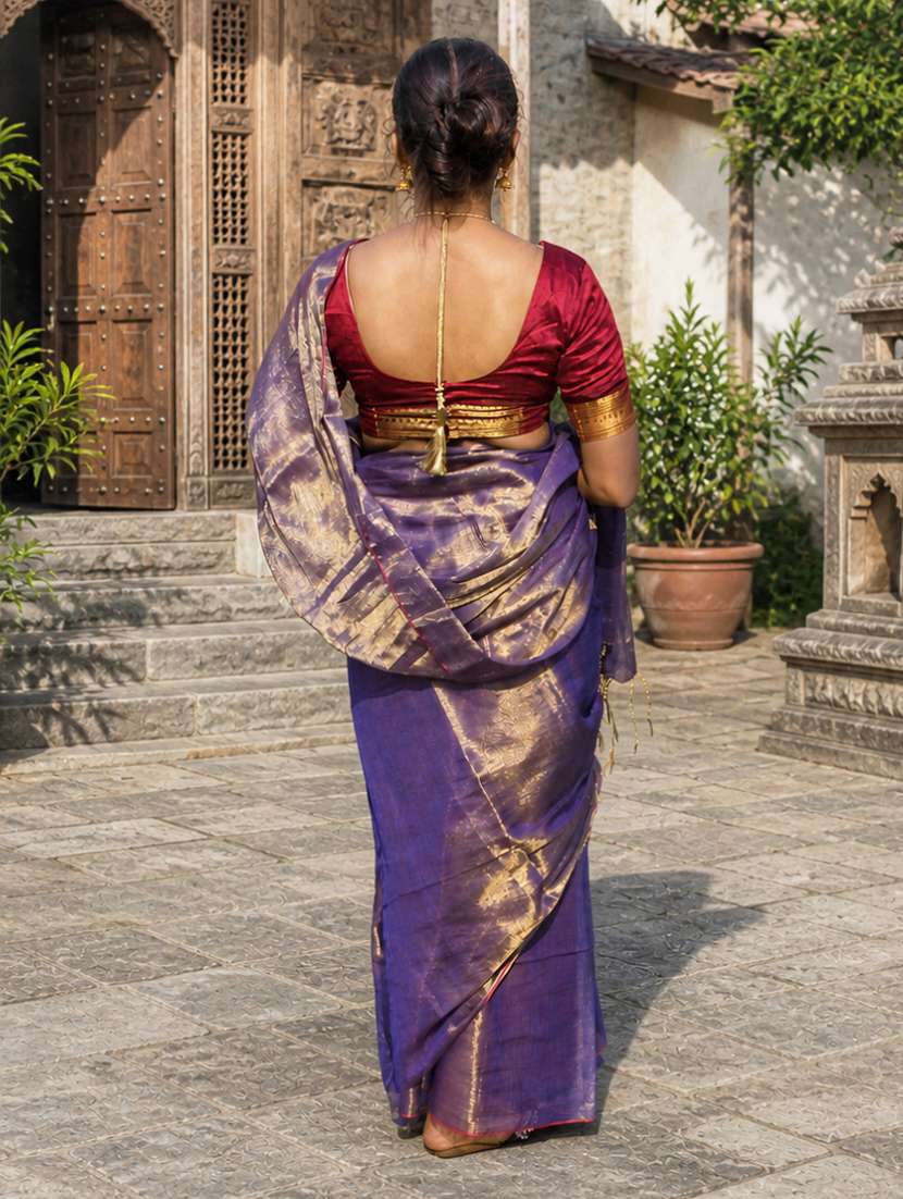 women solid plain saree with blouse - 22526771 -  Standard Image - 2