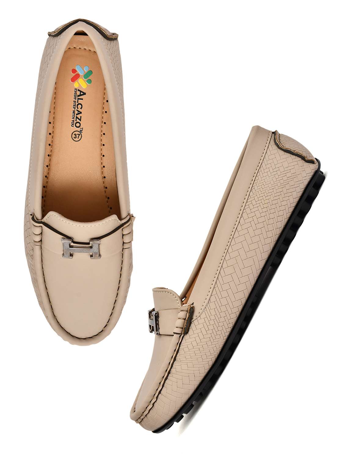 women textured slip on loafers - 22526774 -  Standard Image - 2