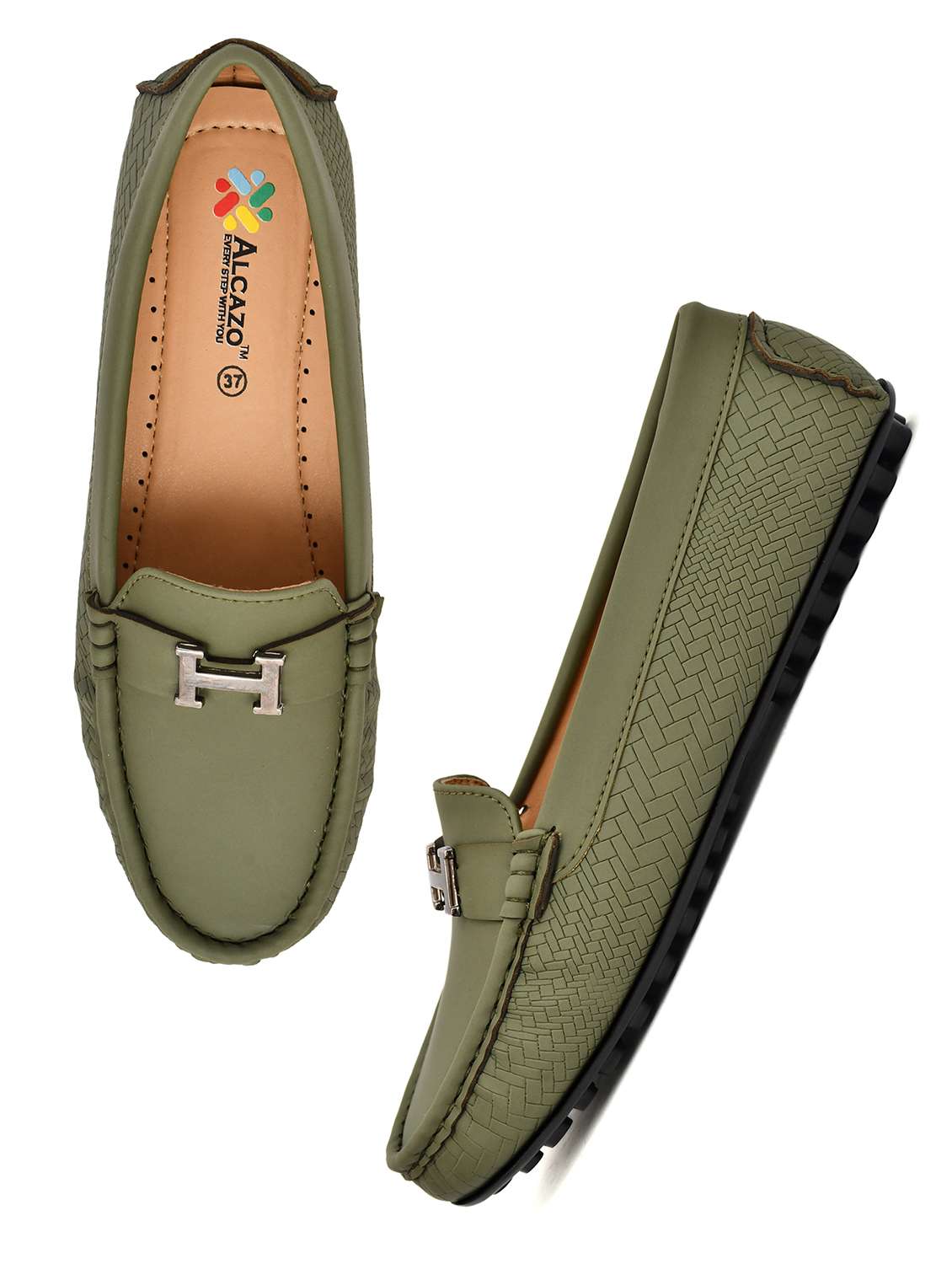 Women Textured Slip On Loafers - 22526775 -  Standard Image - 2