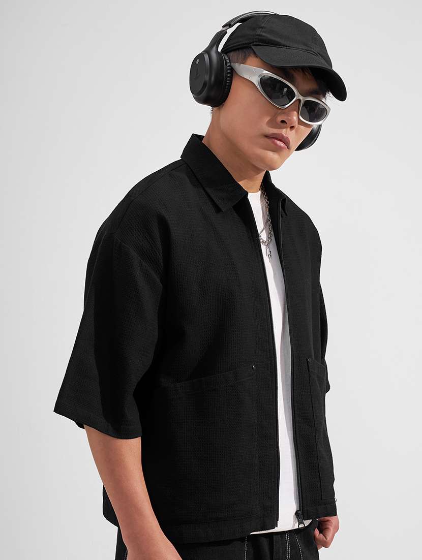 men solid short sleeve oversized casual shirt - 22526798 -  Standard Image - 2