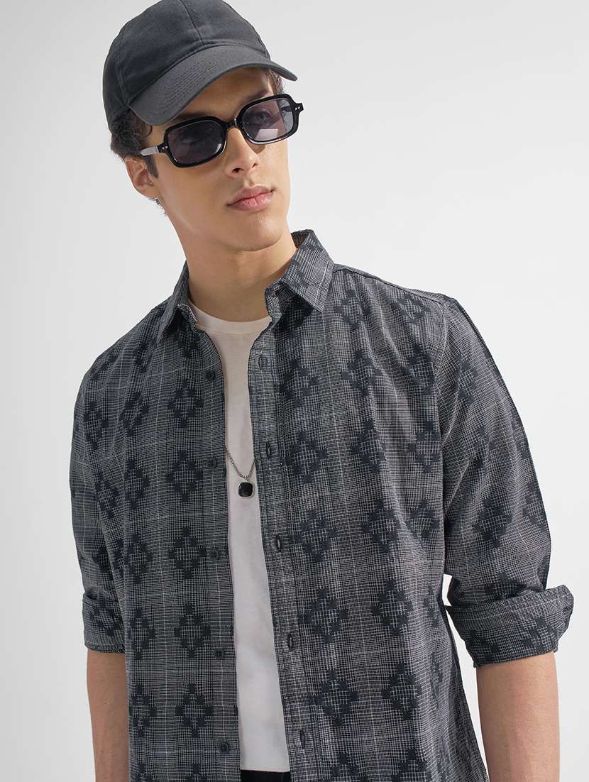 men self design long sleeve regular fit casual shirt - 22526806 -  Standard Image - 2