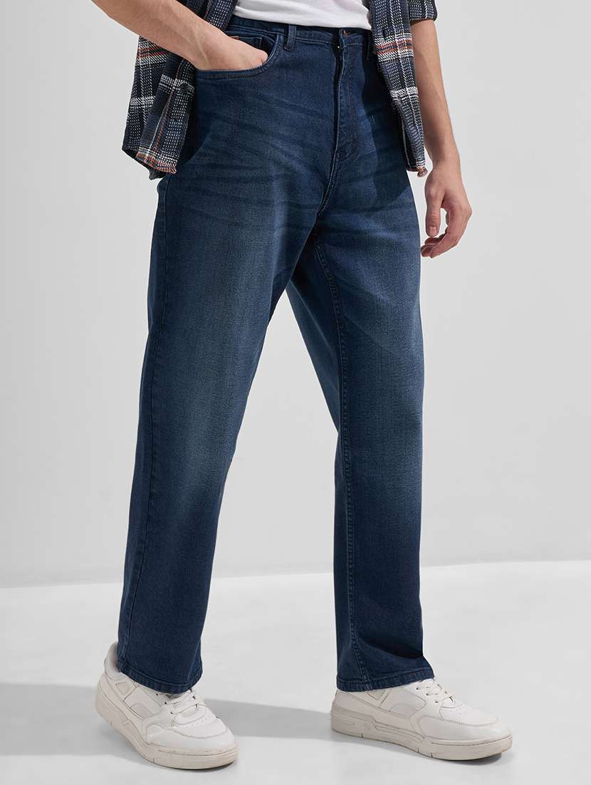 men washed mid rise full length straight jeans - 22526834 -  Standard Image - 2