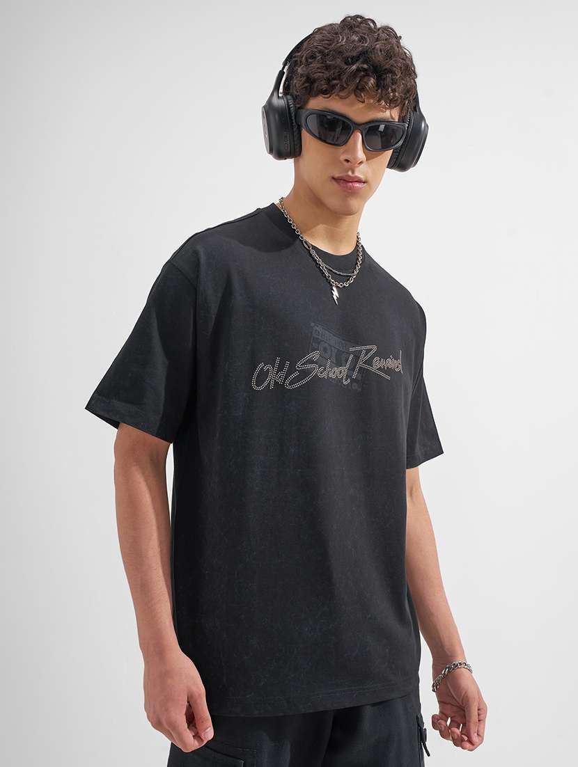 men printed short sleeve oversized t-shirt