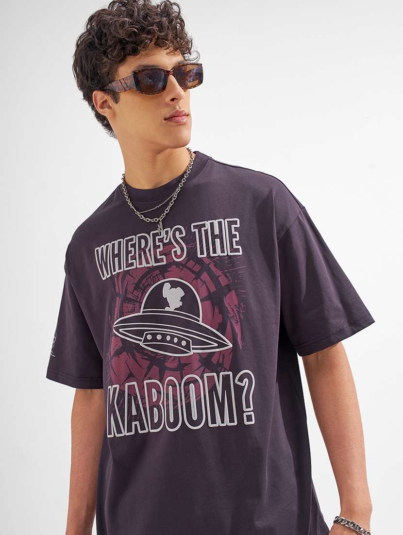 men printed short sleeve oversized t-shirt