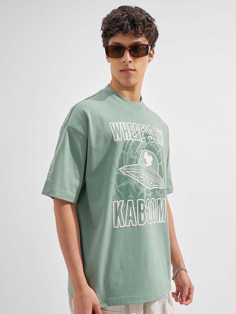 men printed short sleeve oversized t-shirt