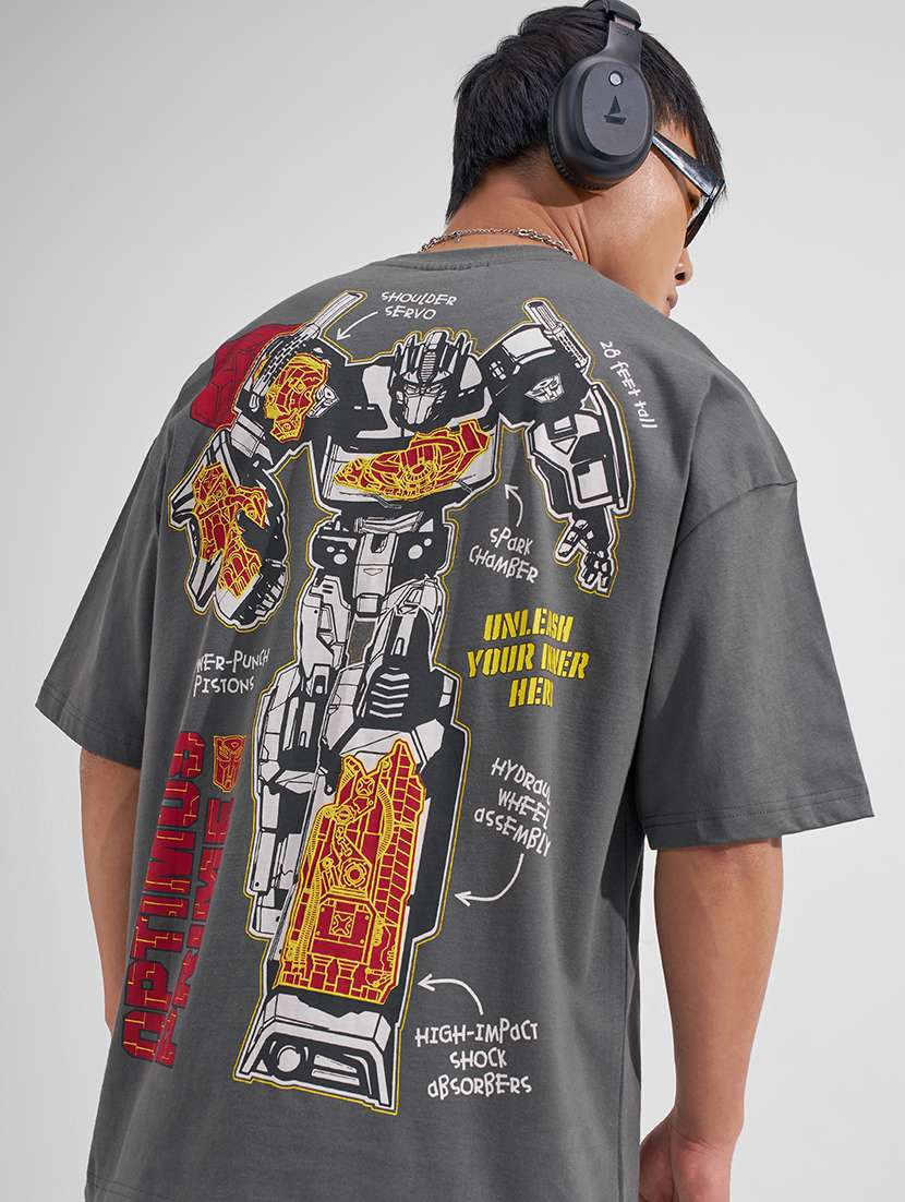 men printed short sleeve oversized t-shirt