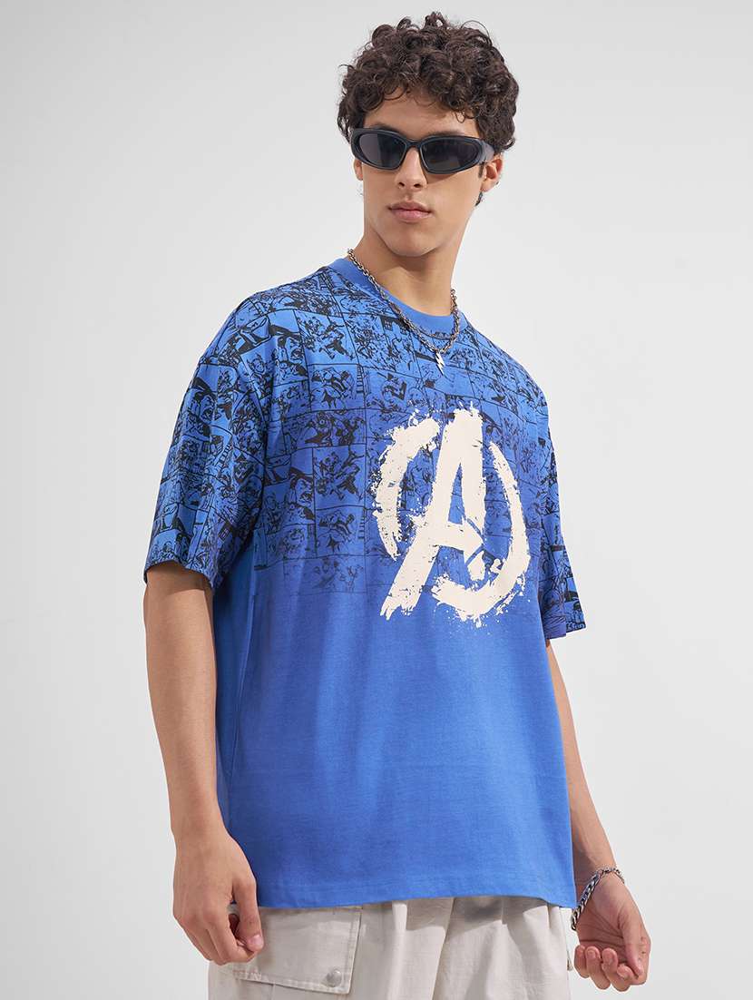 men printed short sleeve oversized t-shirt - 22526909 -  Standard Image - 2