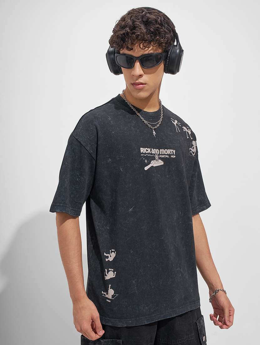 men printed short sleeve oversized t-shirt - 22526913 -  Standard Image - 2