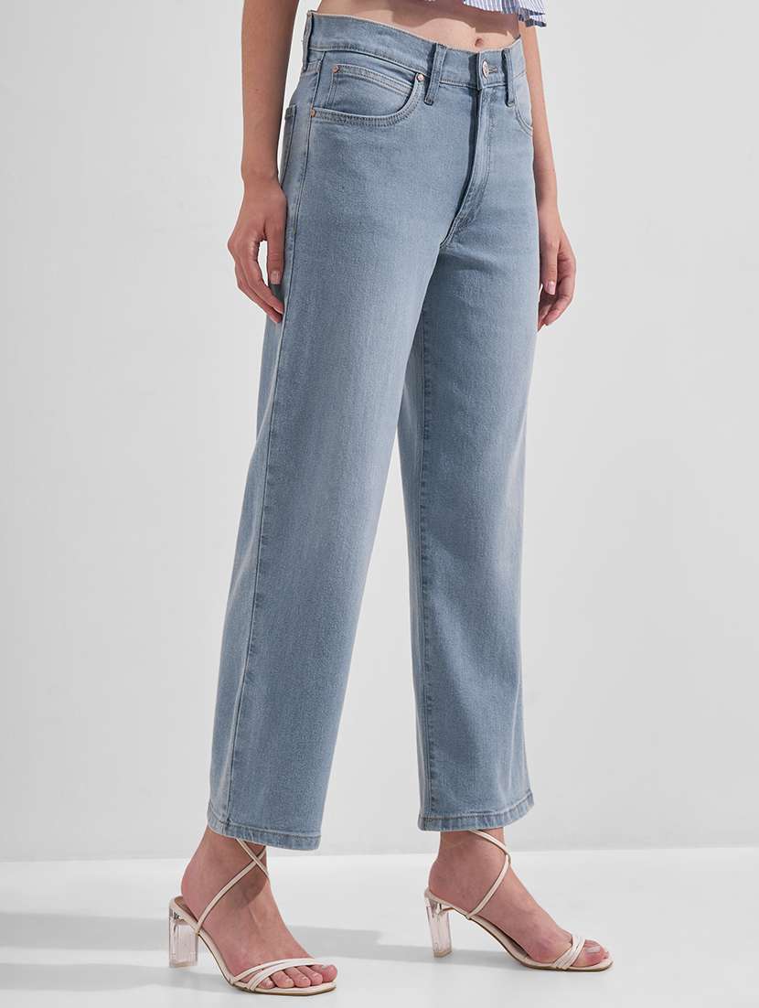 women solid mid rise straight fit jeans - 22526930 -  Standard Image - 2