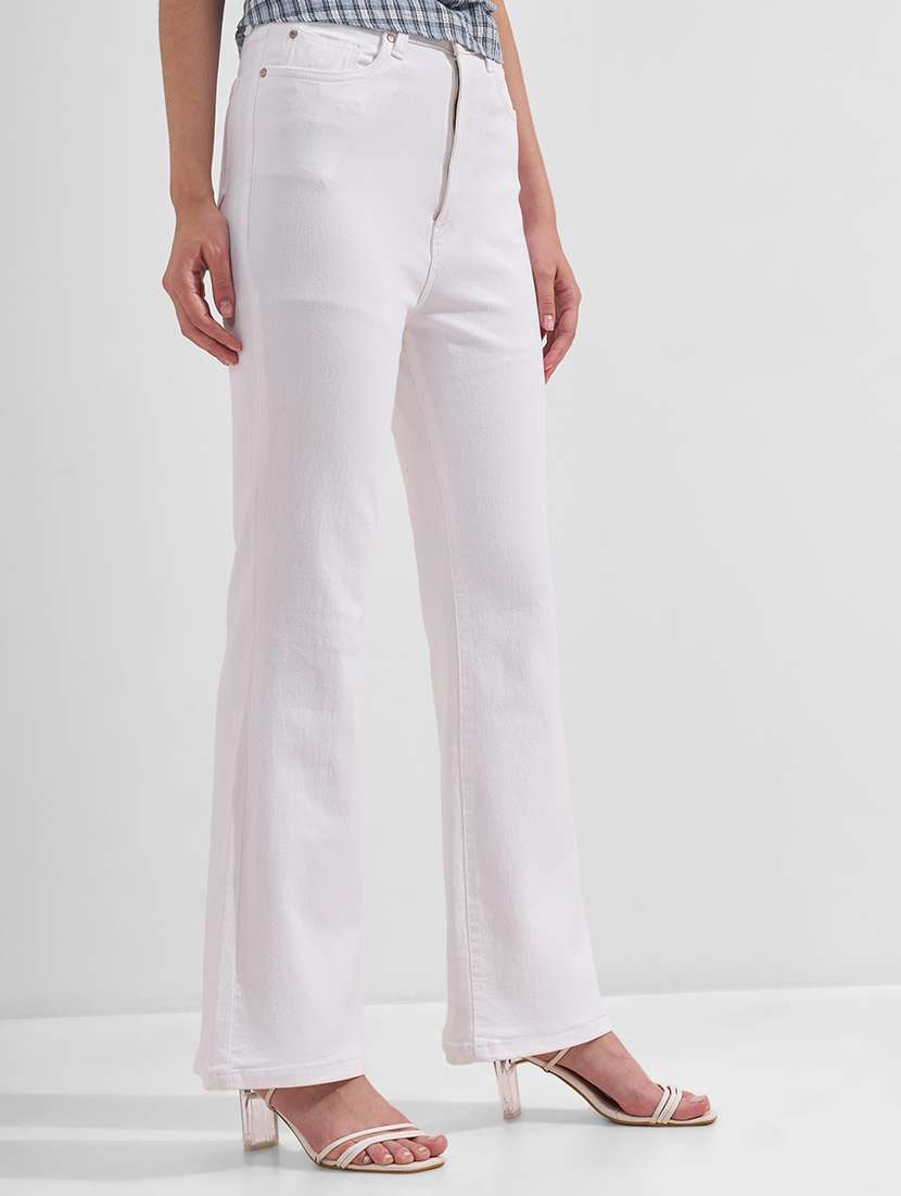 women solid mid rise bootcut jeans - 22526936 -  Standard Image - 2