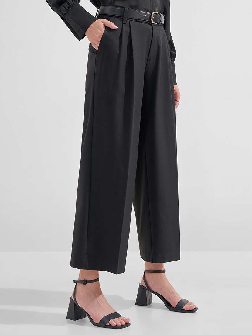 women solid mid rise tailored trouser - 22526948 -  Standard Image - 2
