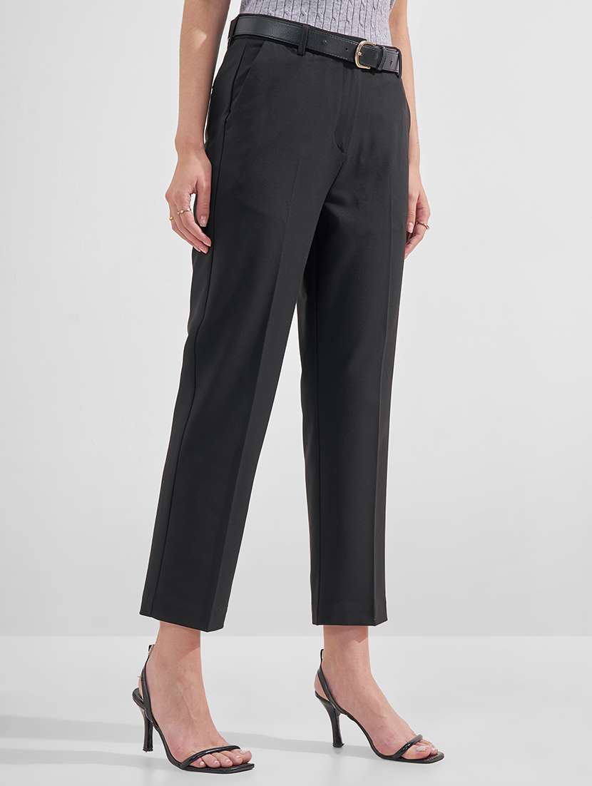 women solid mid rise tailored trouser - 22526950 -  Standard Image - 2