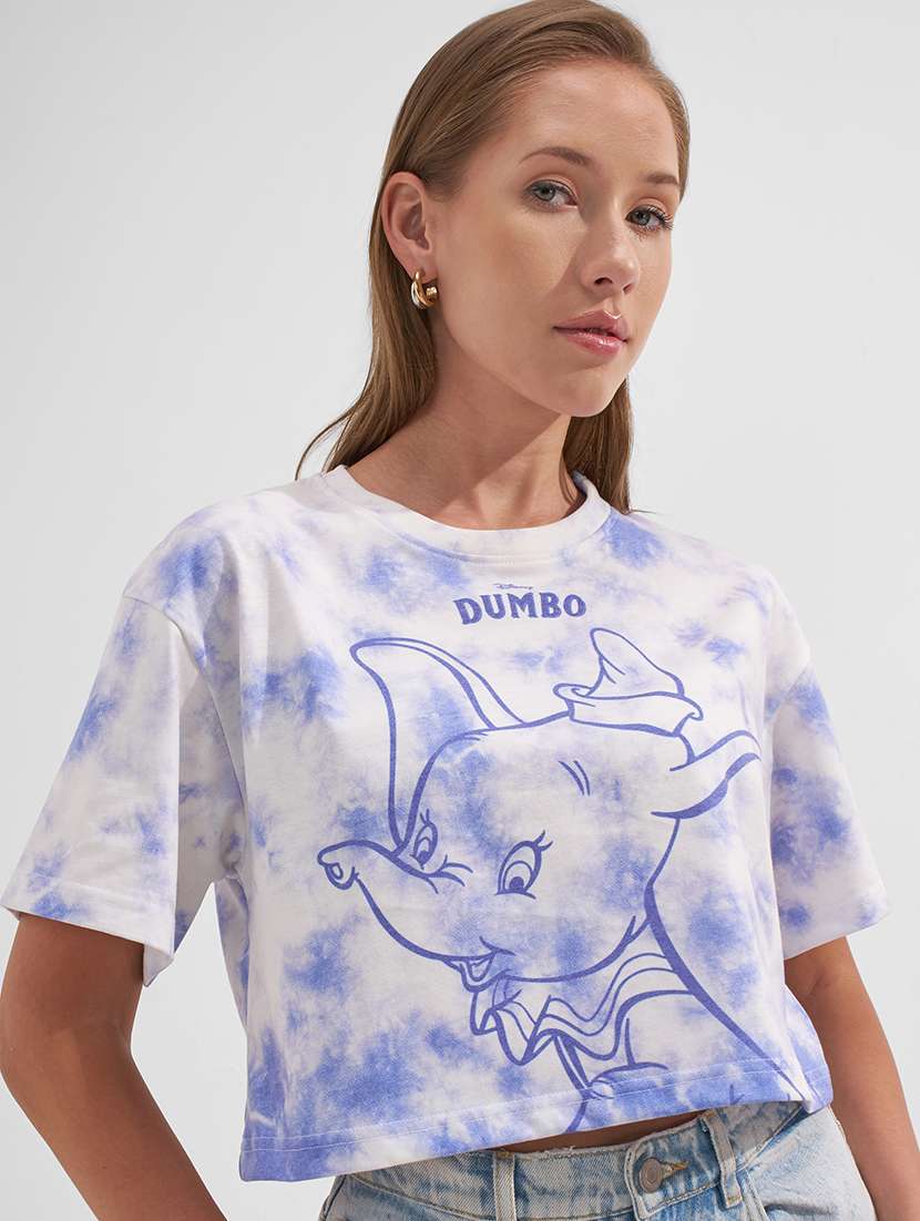 women printed round neck short sleeves t-shirt