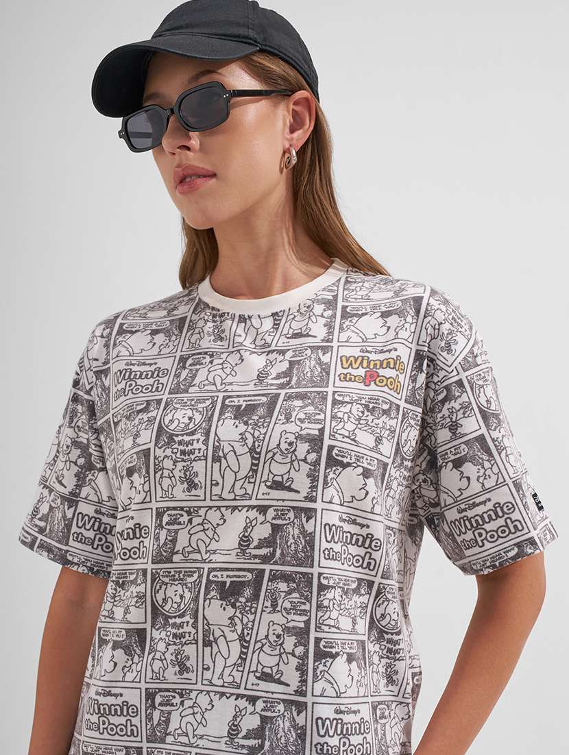 women printed round neck short sleeves t-shirt
