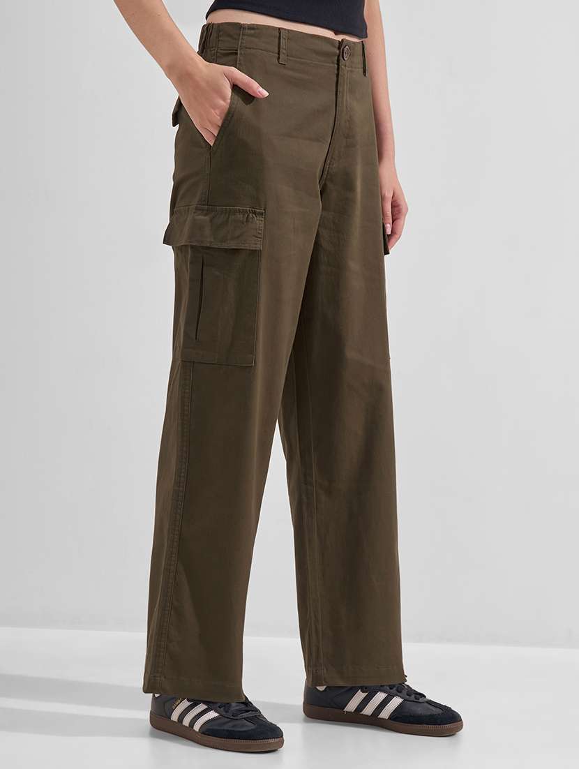 women solid mid rise cargo pants - 22527055 -  Standard Image - 2