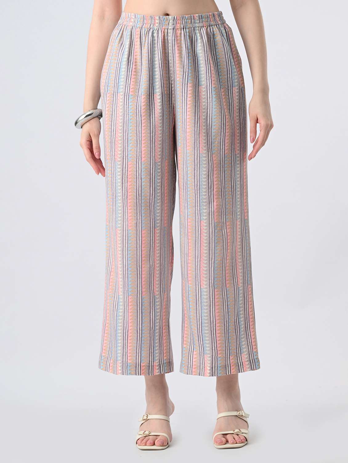 women printed mid rise palazzo