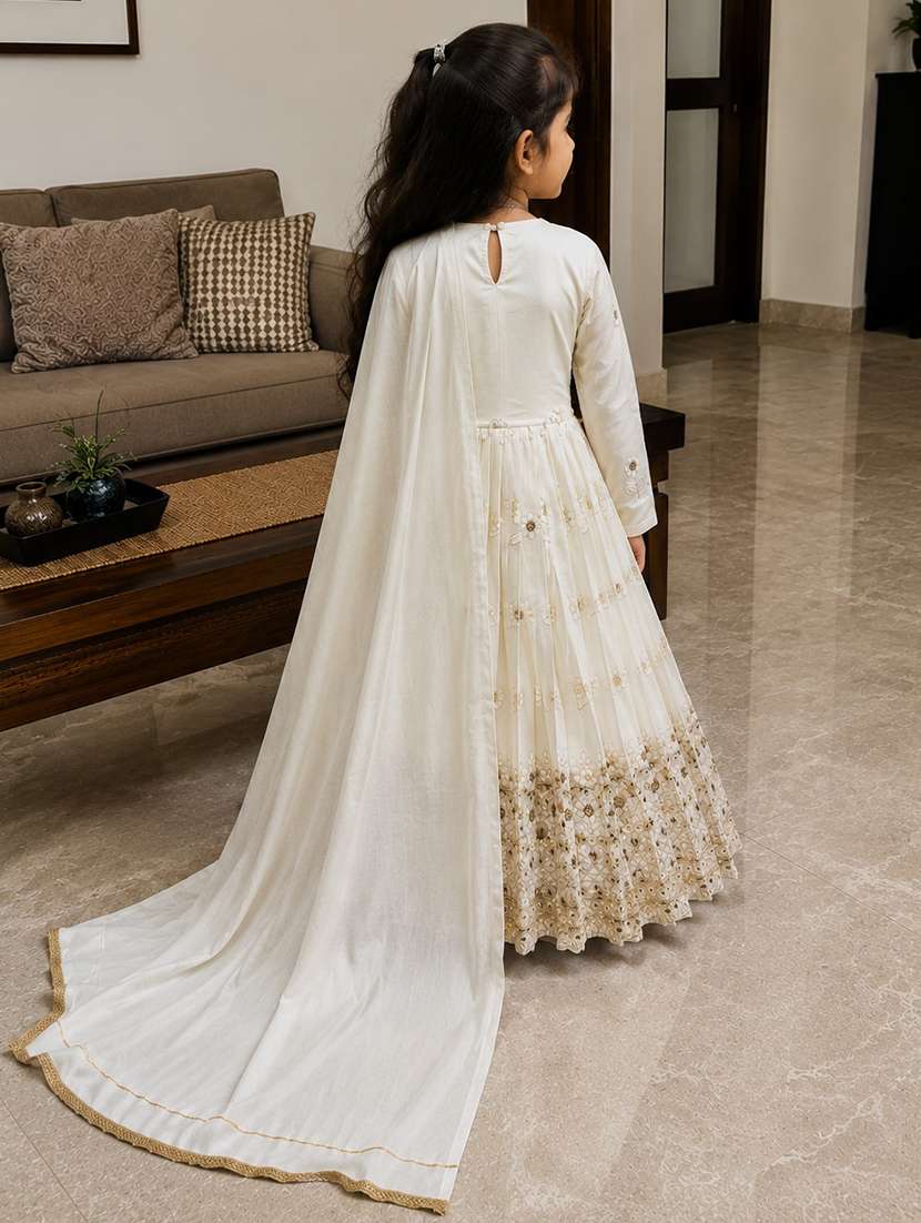girls embroidered long sleeves kurta dupatta set - 22527099 -  Standard Image - 2