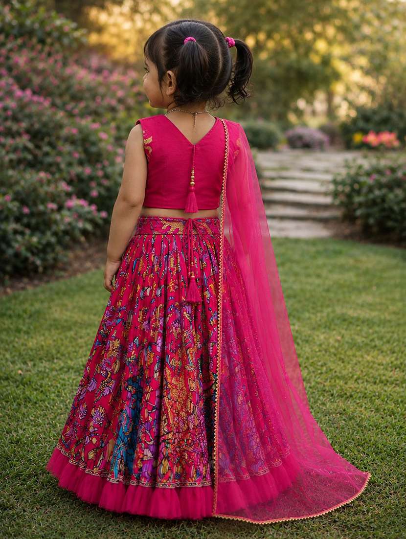 girls printed v neck lehenga choli set - 22527103 -  Standard Image - 2