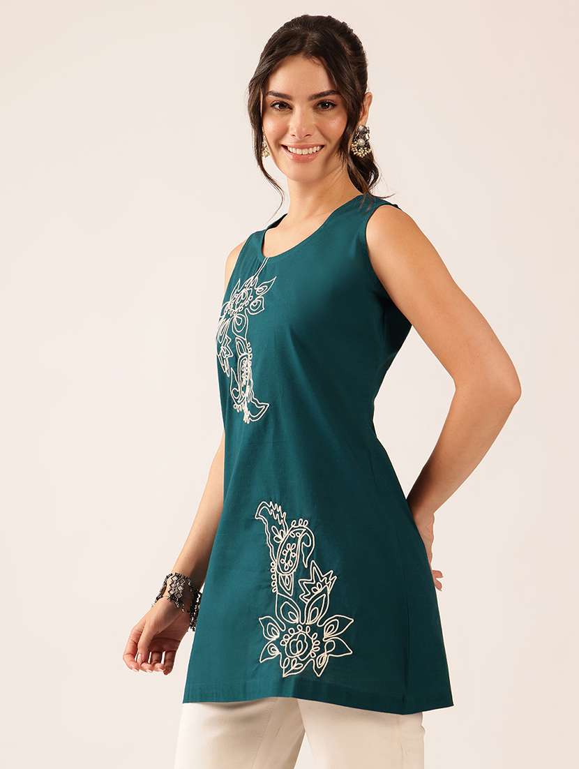 women embroidered sleeveless a-line tunic - 22527175 -  Standard Image - 2
