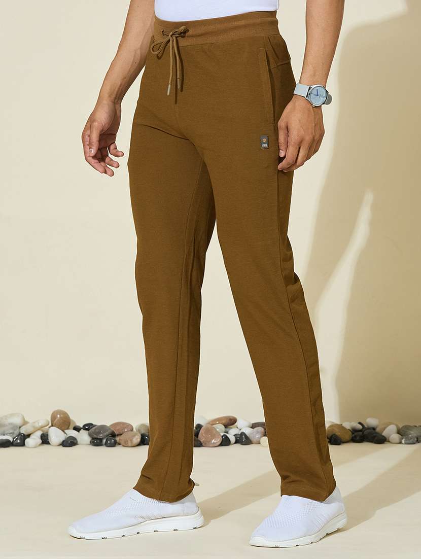  men solid mid rise full length track pant - 22527226 -  Standard Image - 2