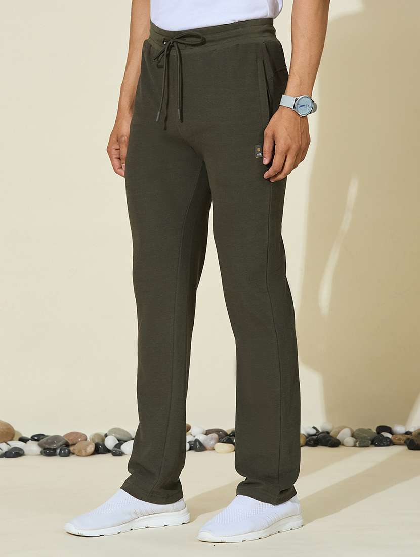  men solid mid rise full length track pant - 22527227 -  Standard Image - 2