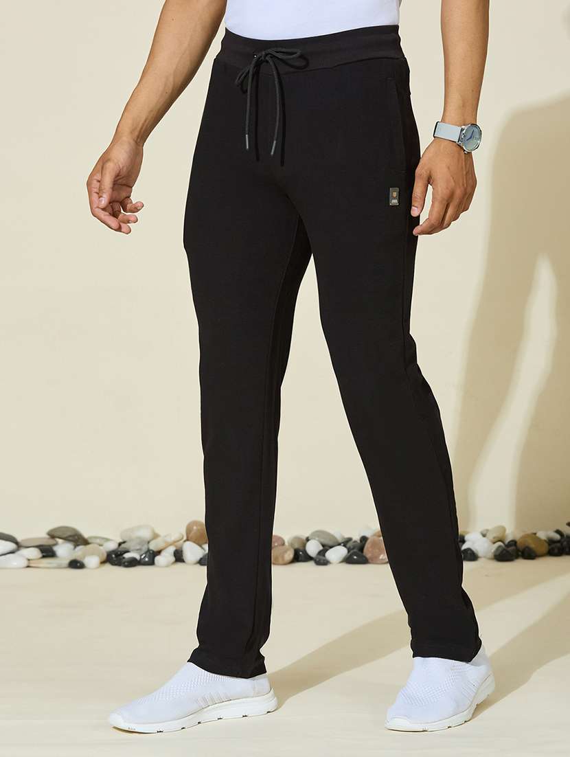  men solid mid rise full length track pant - 22527228 -  Standard Image - 2