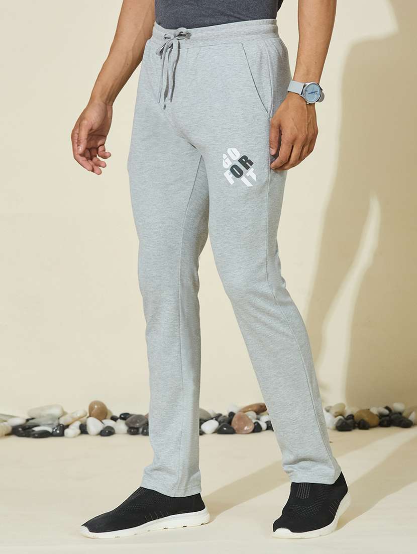 men solid mid rise  full length track pant - 22527233 -  Standard Image - 2